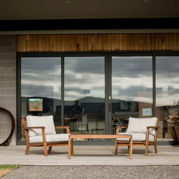 Stunning saigon outdoor lounge set with 2 chairs overlooking city skyline