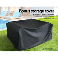 Black pool cover for saipan 4pcs outdoor sofa set with storage cover