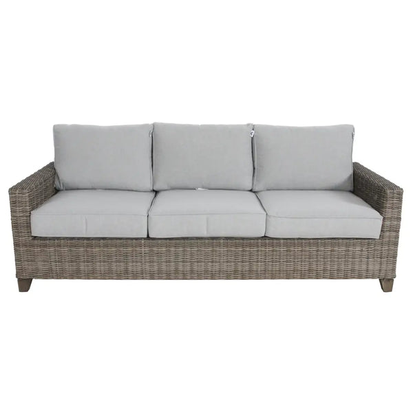 Stow outdoor sofa with cushions in sophy wicker rattan lounge