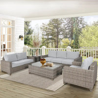 Traditional style half round wicker outdoor sofa lounge on deck - sophy 2 or 3 seater