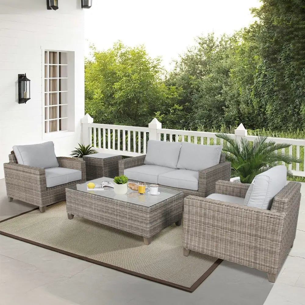 Sophy wicker rattan outdoor sofa lounge with traditional style patio furniture set