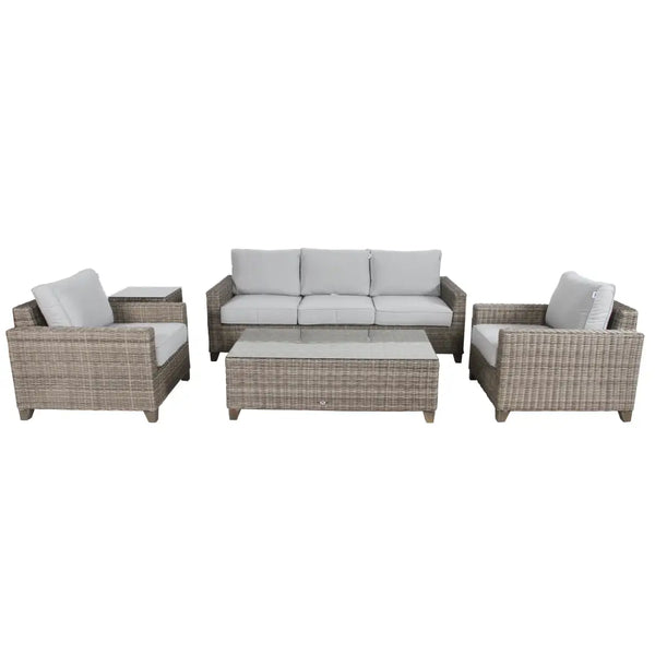 Sophy seater sets rattan outdoor sofa with coffee side table - optional sizes in light grey,wicker furniture with cushions