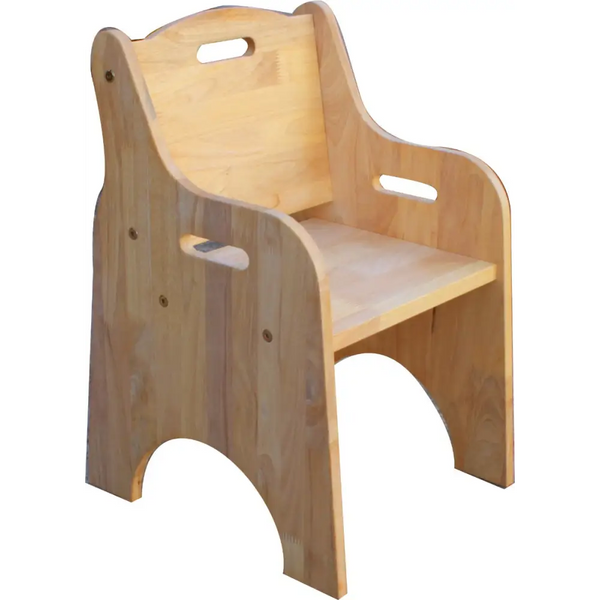 Solid toddler chair with a wooden seat