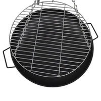 Tripod garden fire pit bbq with cast iron and steel grid