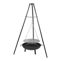 Black bbq grill with metal handle - tripod garden fire pit bbq cast iron & steel fire pit bowl round
