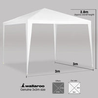 Wallaroo 3x3m outdoor party wedding event gazebo tent - white 4