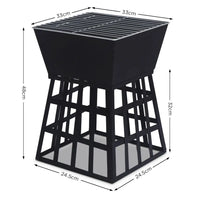 Square fire pit dimensions in wallaroo outdoor fire pit with reversible stand for year round yard cosy