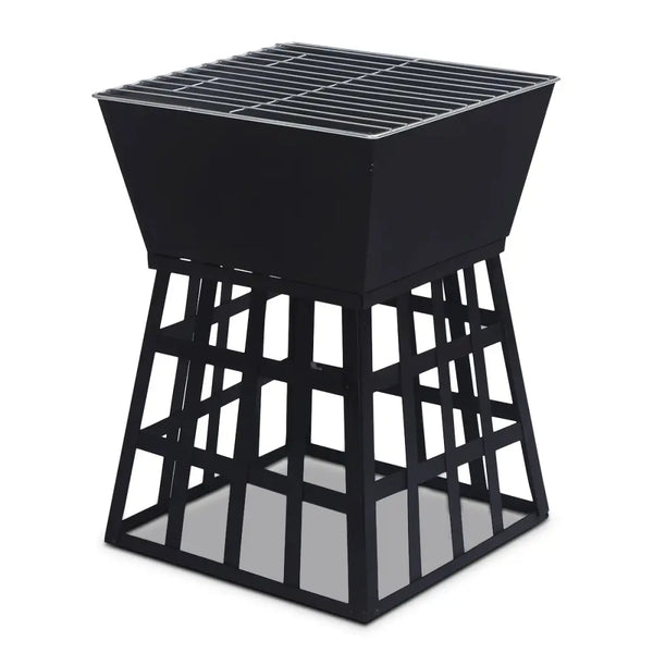 Wallaroo outdoor fire pit with reversible stand on white background