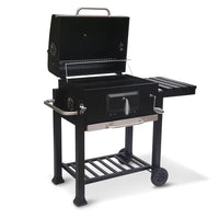 Wallaroo square outdoor barbecue grill bbq with charcoal tray and storage rack