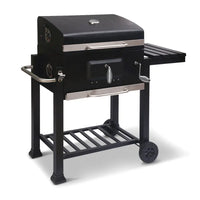 Wallaroo square outdoor barbecue grill bbq with charcoal tray and storage rack