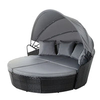 Gardeon wicker outdoor lounger day bed 9